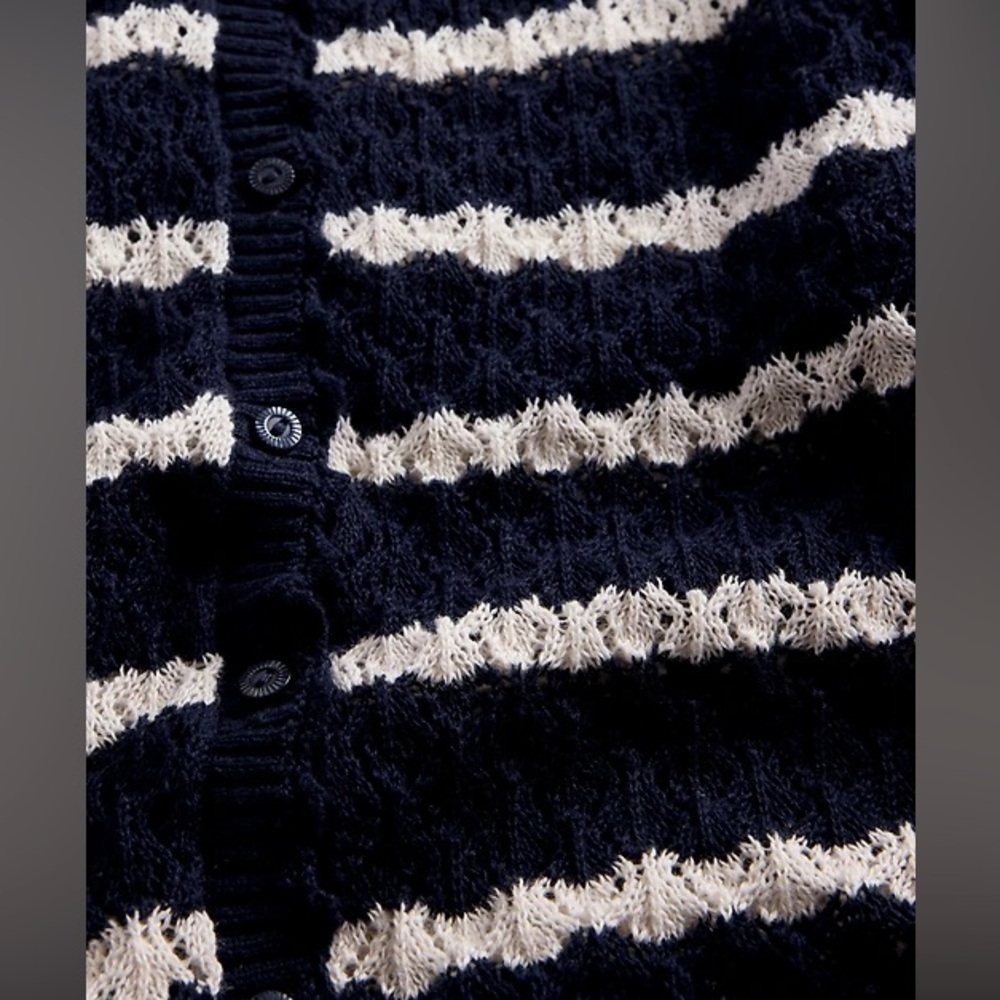 GAP X Doen striped linen cardigan size M - Picture 3 of 7